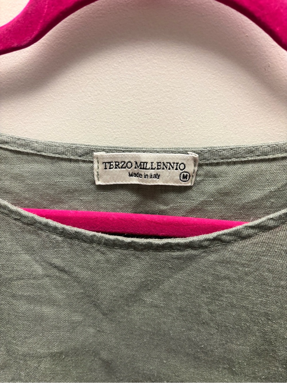 Terzo Millennio Olive Green 100% Linen dress - Picture 2 of 4